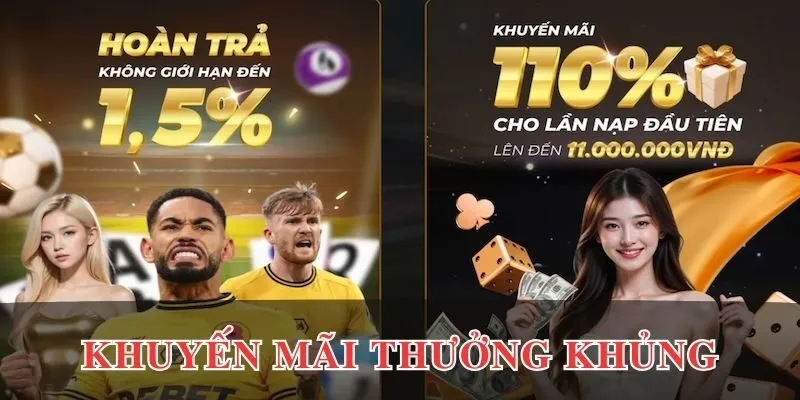 Chương trình khuyến mãi với tiền thưởng khủng tại DEBET